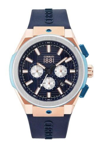 Buy Cerruti 1881 Cerruti 1881 Men Ruscello Chronograph Blue Silicon Strap Rosegold Watch Cra163srbl03bl Online Zalora Malaysia