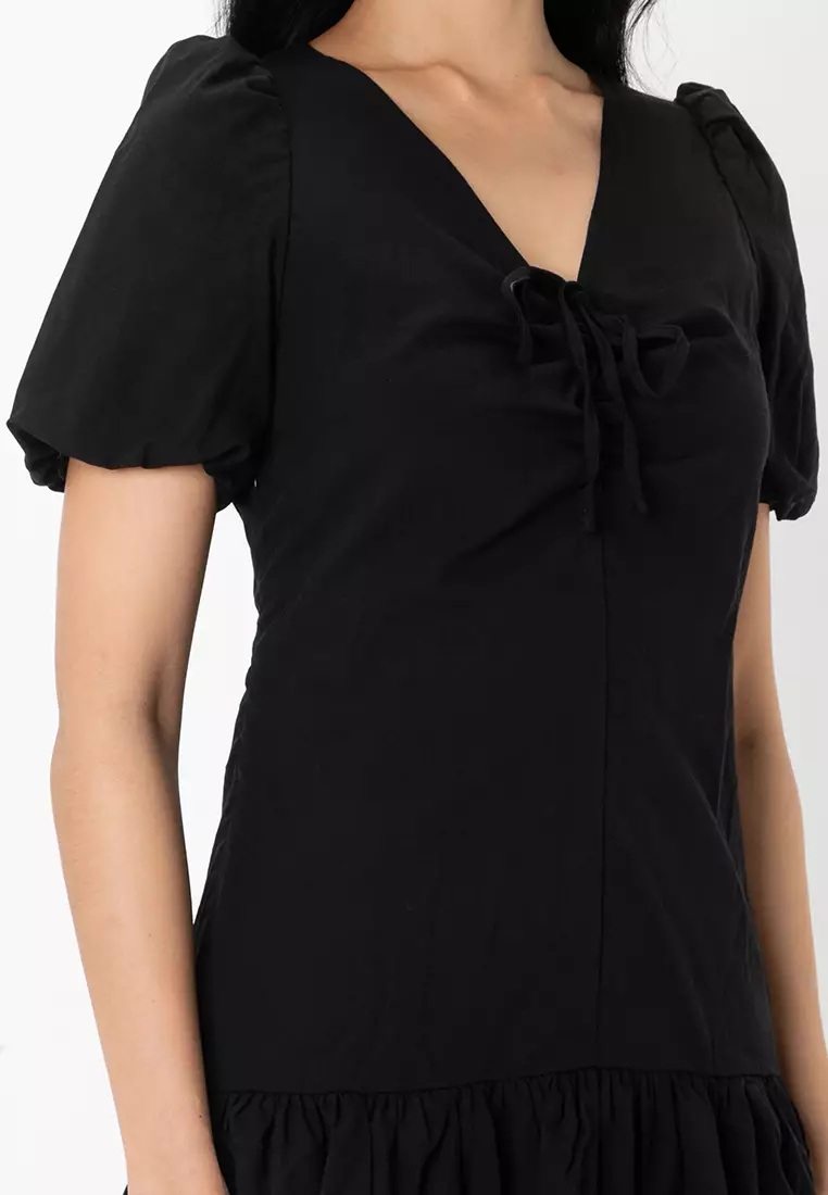 Dense Fog Drop Hem Dress