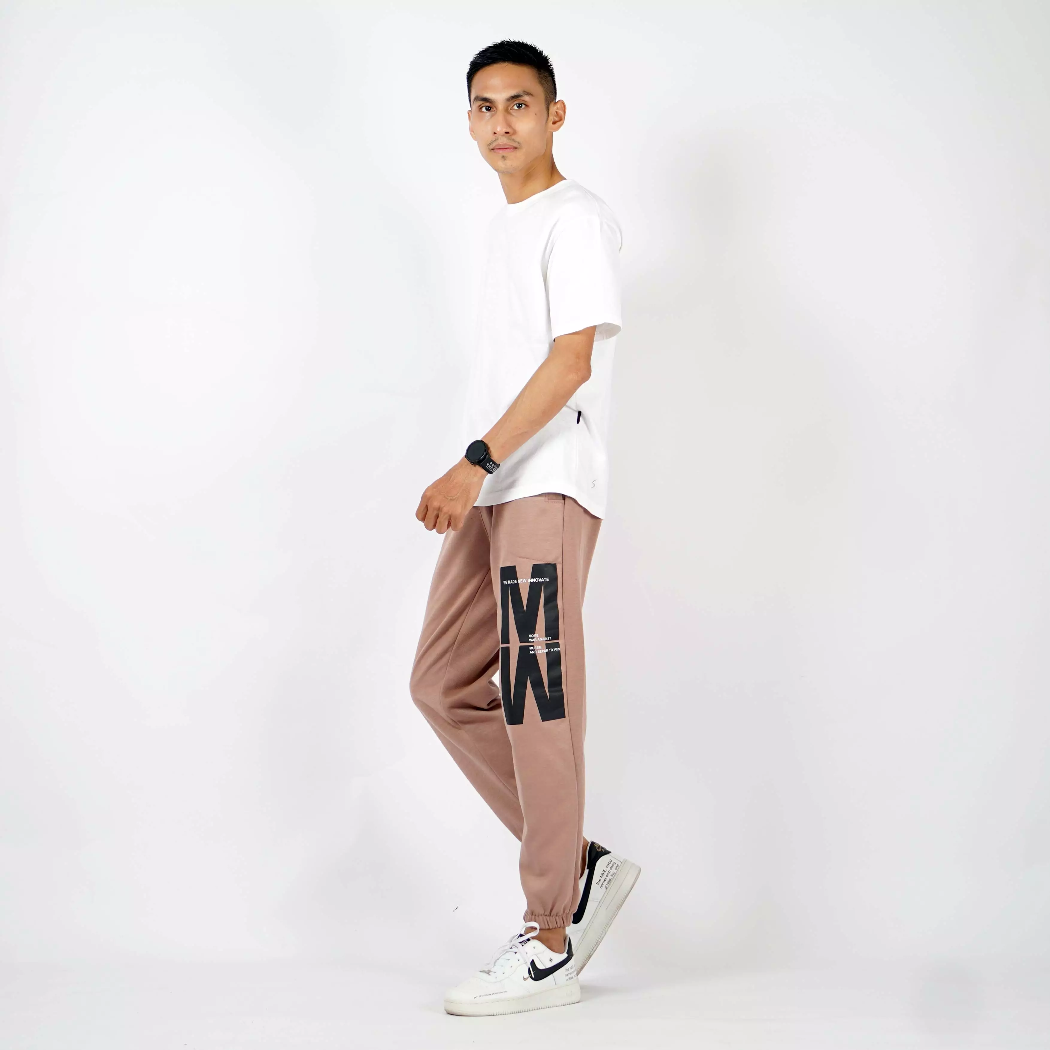  MORIS Celana Joger Pria Jogger Pants Celana Training Olahraga - Moka