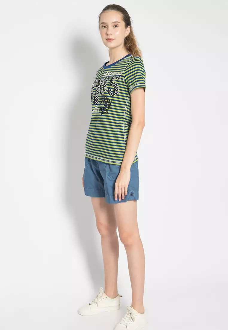 LGS - Kaos Wanita Motif Salur Warna Kombinasi LTS.520.T872M.116.C