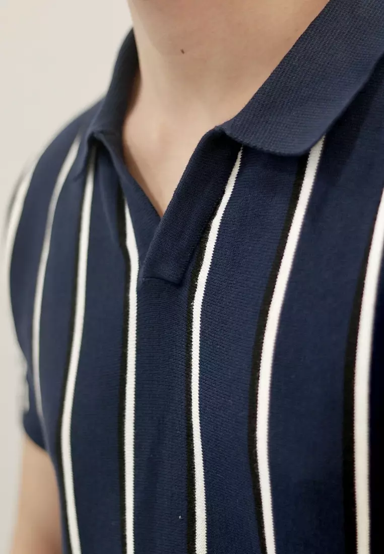 Kale PARIS Navy / Polo Shirt Pria / Atasan Kaos Polo Rajut Pria / Kaos Pria / Baju Kaos Pria