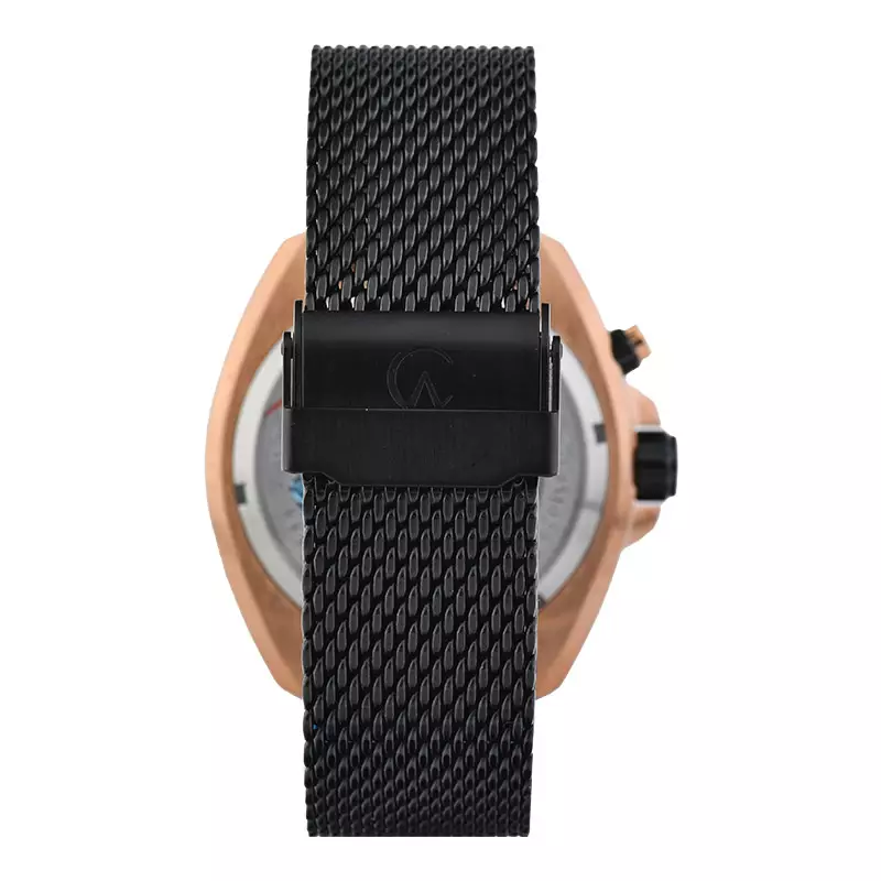 Jam Tangan Pria Alexandre Christie Classic AC 8631 MH BBRBA Men Black Dial Black Mesh Strap