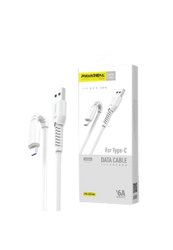 PAVAREAL PAVAREAL PA-DC98 Data Cable 6A Super Fast Charging Type-C Charging Cable 1M - WHITE 62C22ES2B88585GS_1