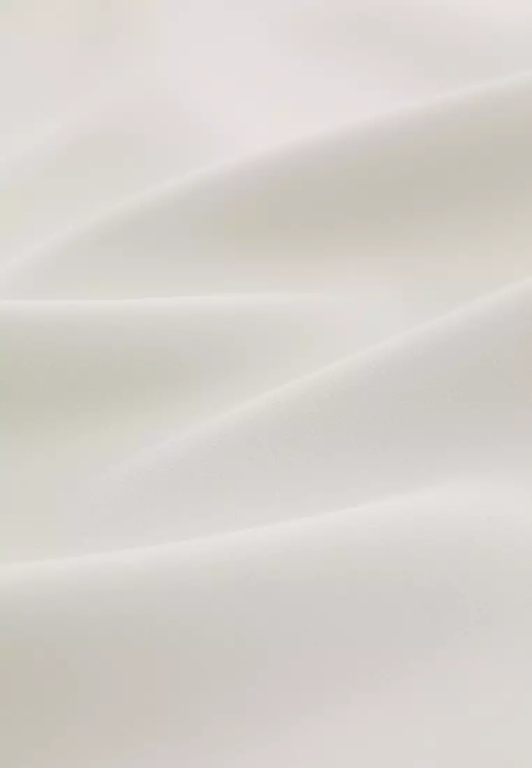 White Color-Block Placket 3/4 Sleeve Top