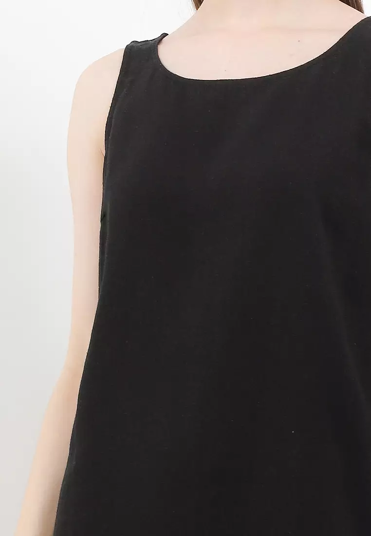 Linen Rich Knee Length Shift Dress