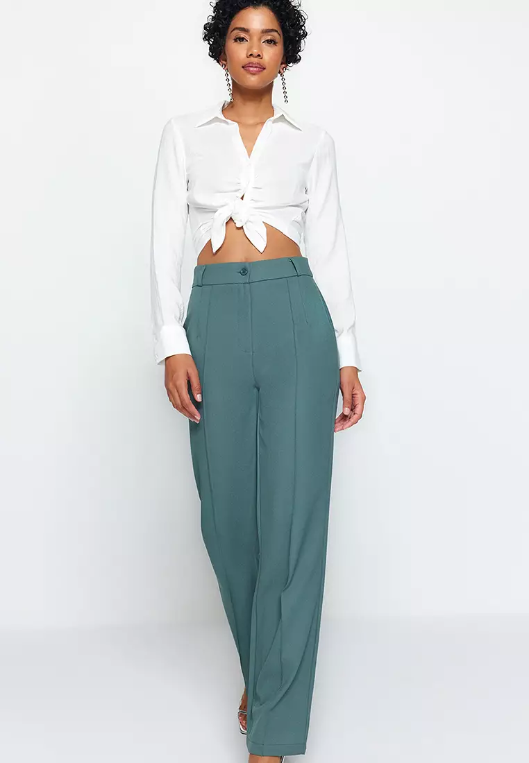 Straight Ribbed Trousers