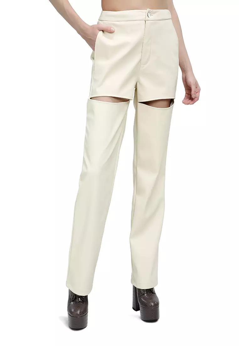 White faux hotsell leather trousers