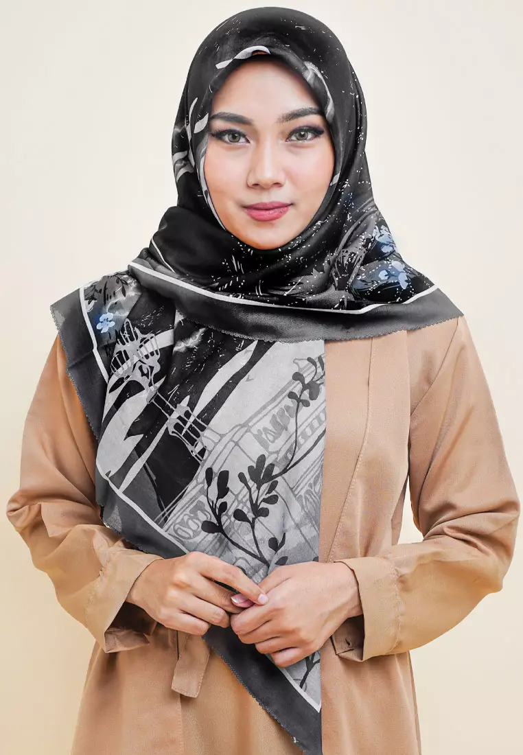 Big Ben Signature Square Voile Scarf Eclipse Black