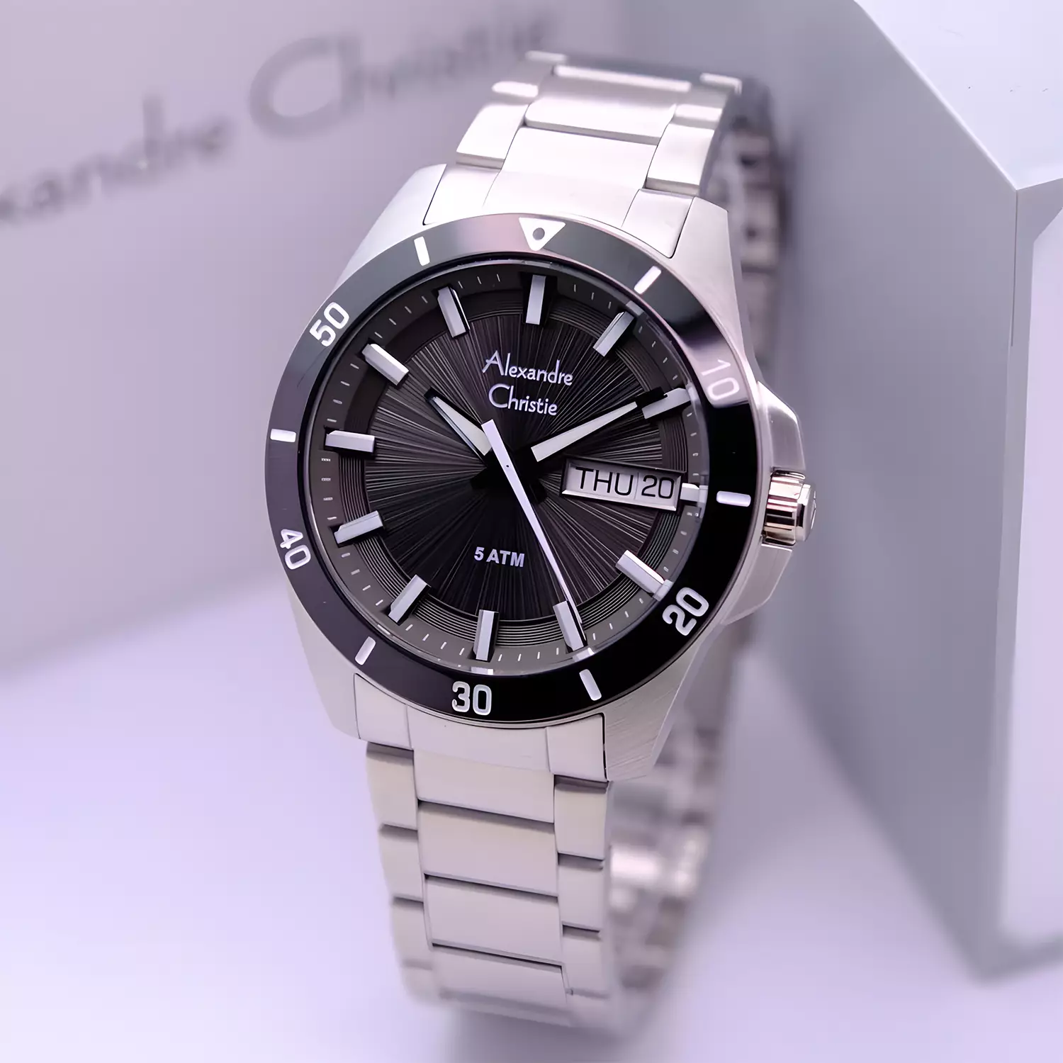 Jam Tangan Analog Pria - Two Tone Black Stainless Steel - 6683 MEBTBDG