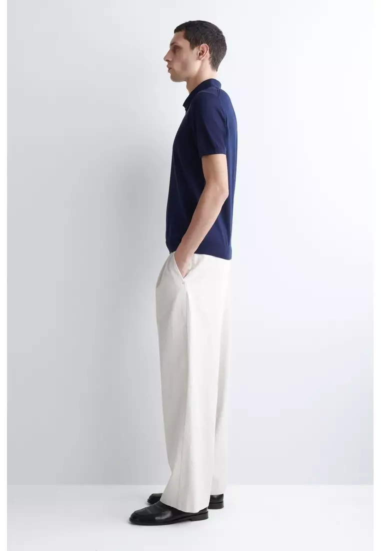 SLIM KNITTED SILK POLO SHIRT