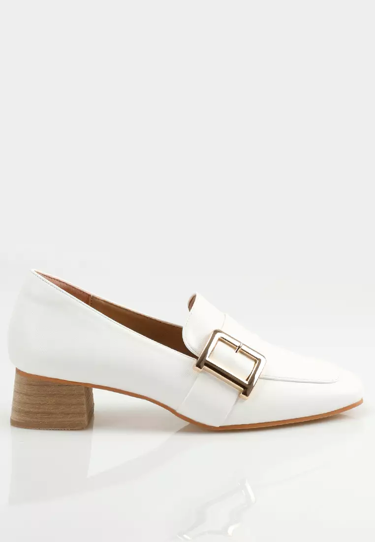 Discount on Twenty Eight Shoes  shoes - SKU: Metal Buckle Mid Heel Loafers Th230-2