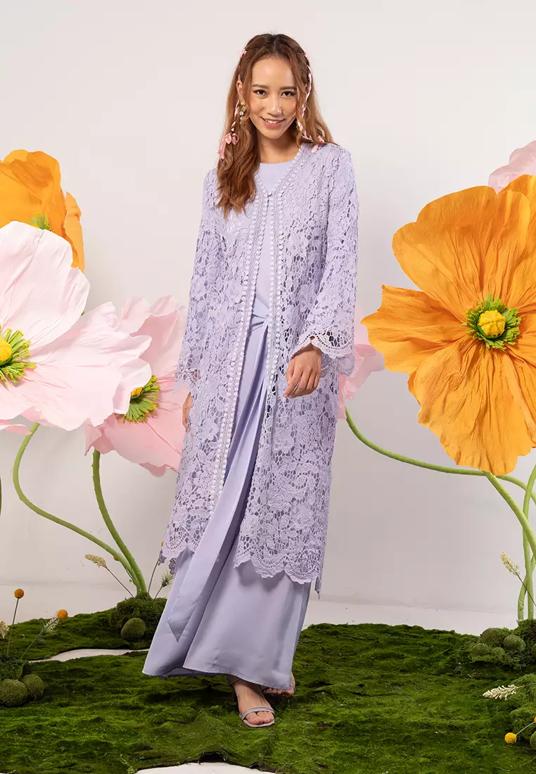 Abaya dress with Lace Outerwear