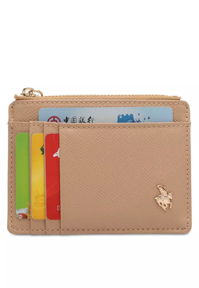 Swiss Polo Women's Card Holder With Coin Compartment Beige 2025