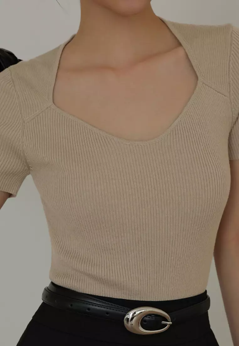 Square Neck Knit Top