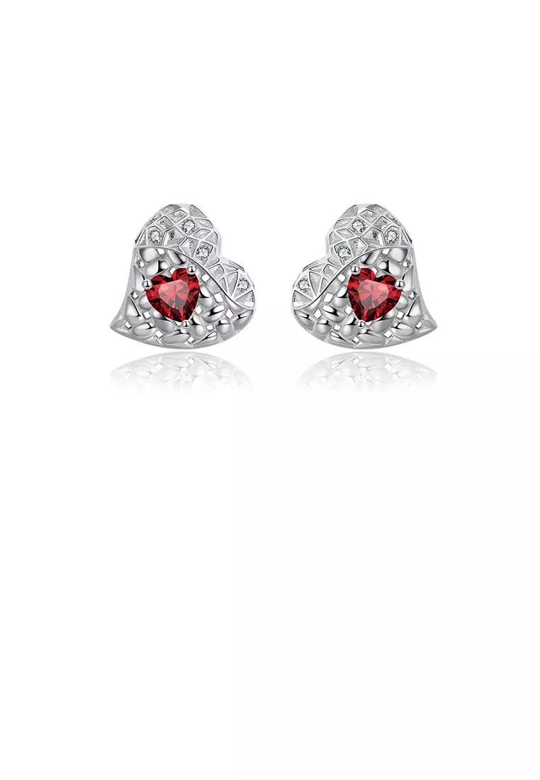 Garnet sterling silver earrings hotsell