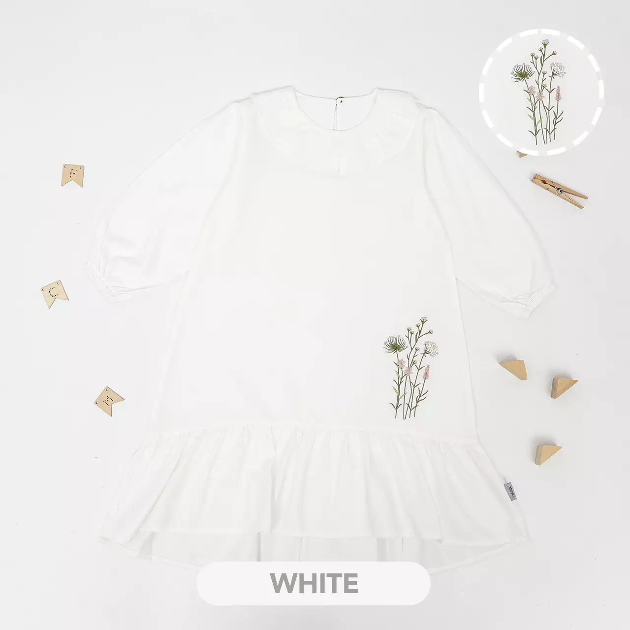 Mooi Dress Anak Gamis Anak Perempuan Raya Collection Mazaya Dress - White