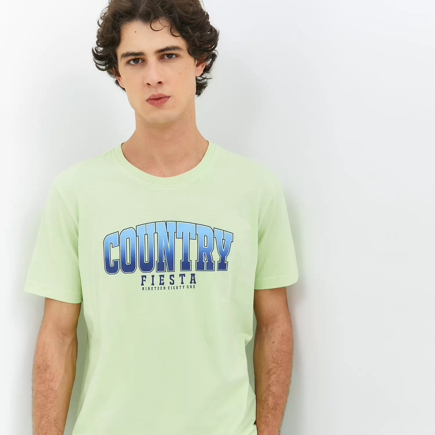 Country Fiesta Men T-shirt Lime Green 01MTY47060