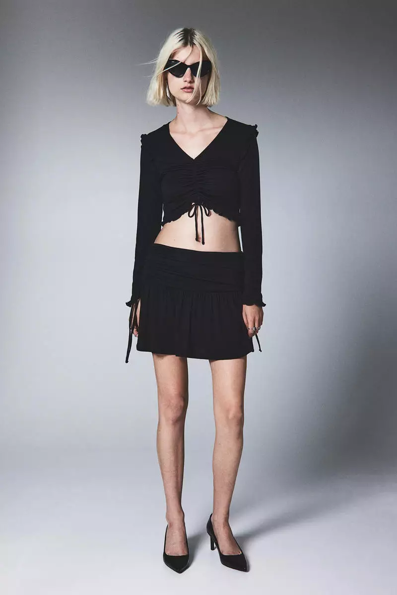 Jersey drawstring skirt store