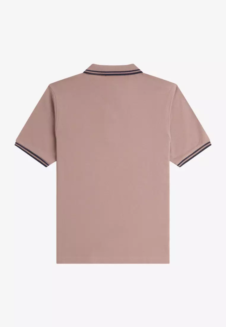 Fred Perry G3600 The Twin Tipped Fred Perry Shirt (Dark Pink / Navy / Navy)
