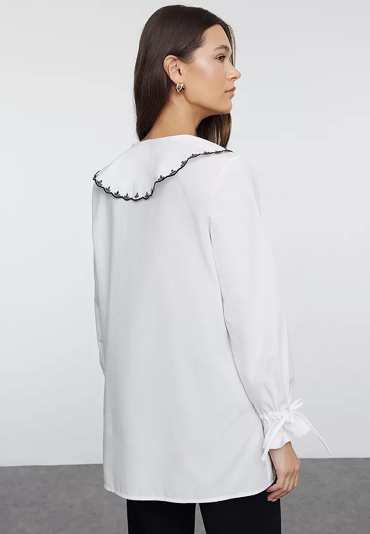 MODEST Embroidered Baby Collar Shirt