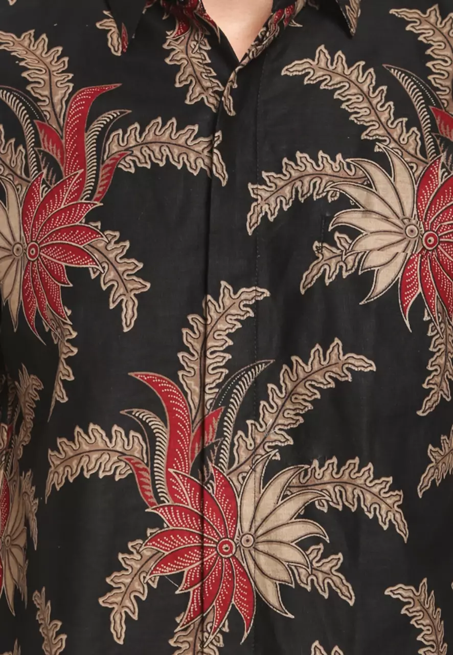 Kanwa Maron Kemeja Batik Pria Premium Slimfit Modern Lengan Panjang