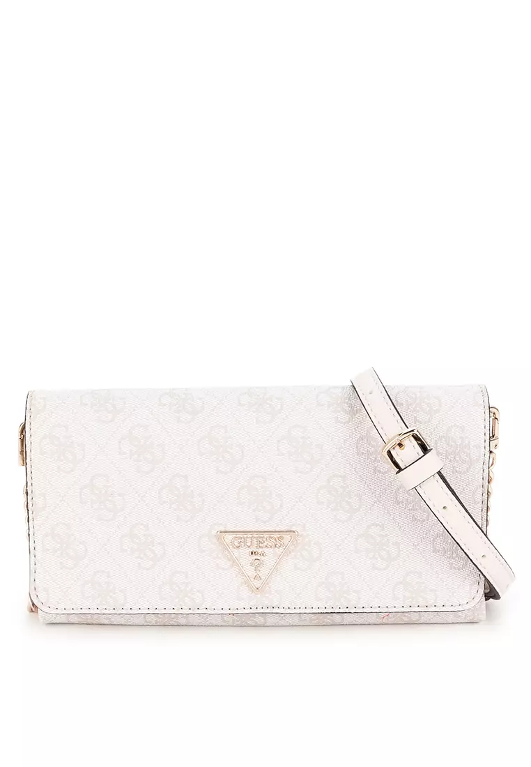GUESS Noelle Xbody Flap Organizer – Borsa Donna Pratica Con Due Scomparti E Zip Sicura