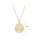 Glamorousky white 925 Sterling Silver Plated Gold Fashion Simple Twelve Constellation Libra Geometric Round Pendant with Cubic Zirconia and Necklace CEE3CAC41D78F0GS_2