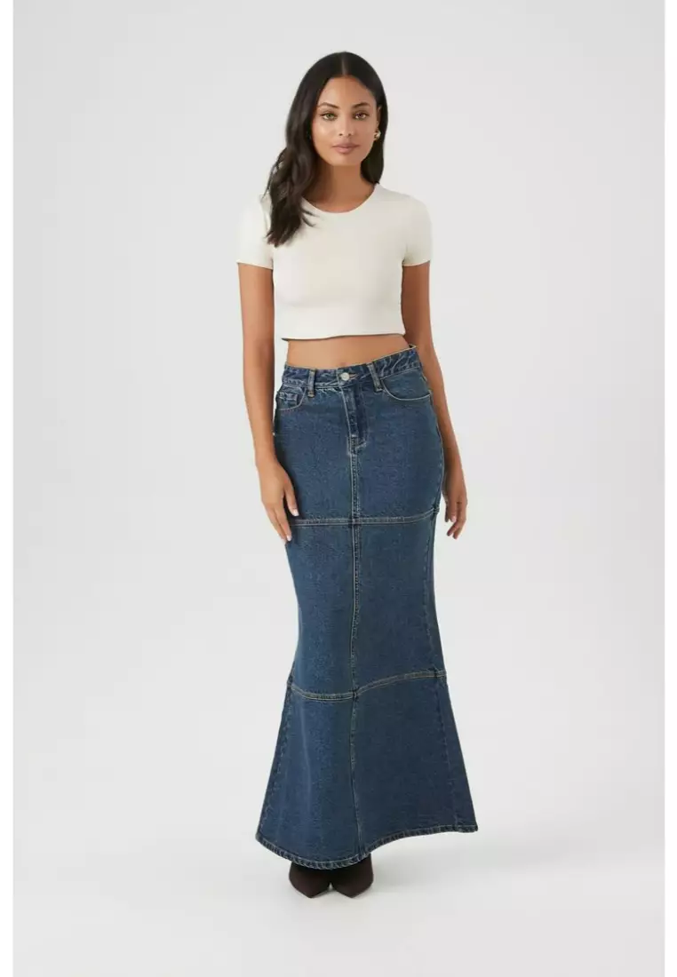 High waist deals denim mermaid skirt