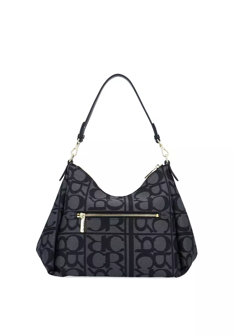 Carlo GEO Jacquard Shoulder Bag II - Black
