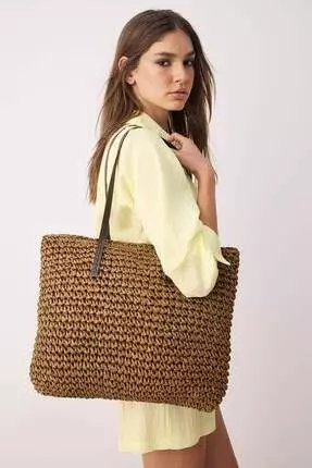 Marks And Spencer Straw Grab Bag Buy Trendyol Brown Straw Hand