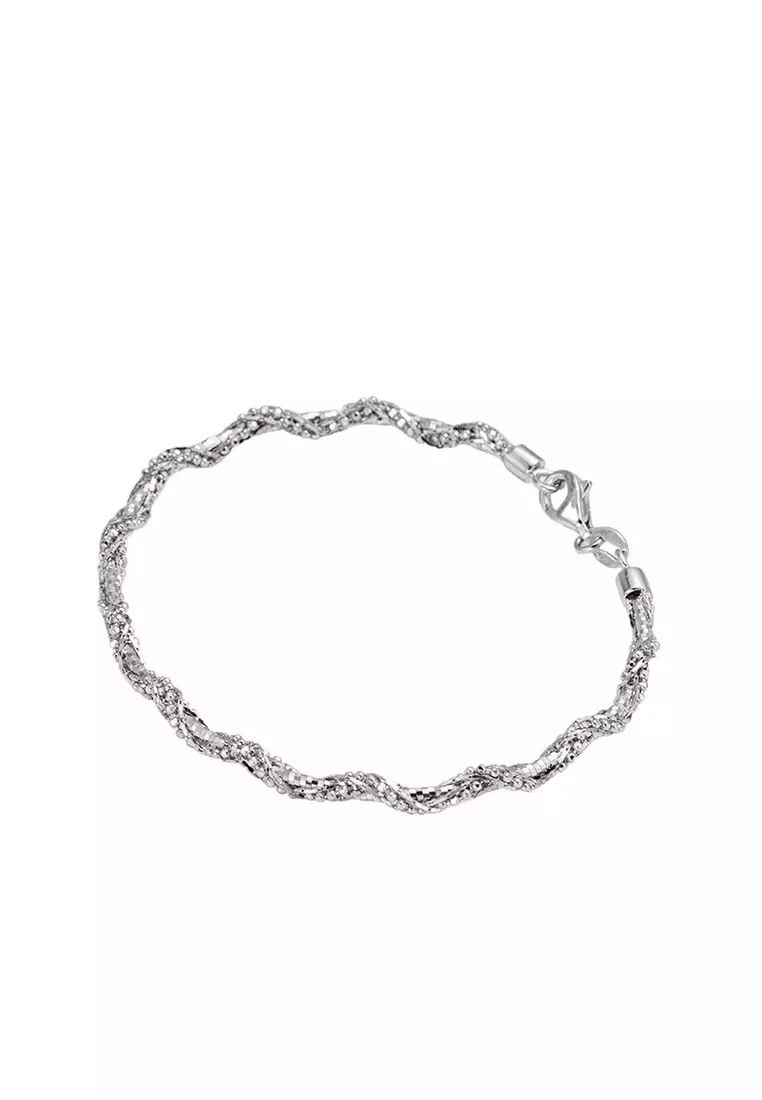 LITZ 18K 白金手鐲 OM-OBX0019NBQ