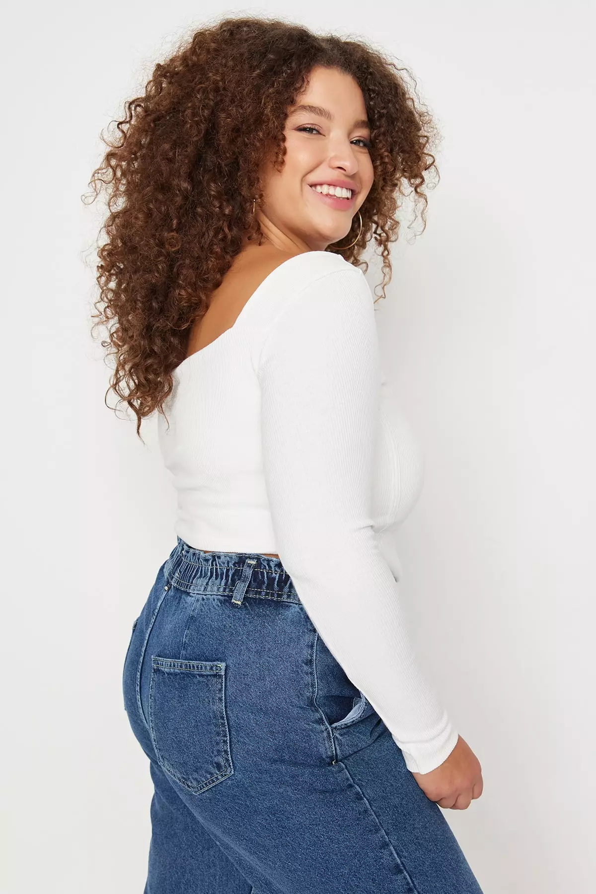 Plus Size Crop Knit Top