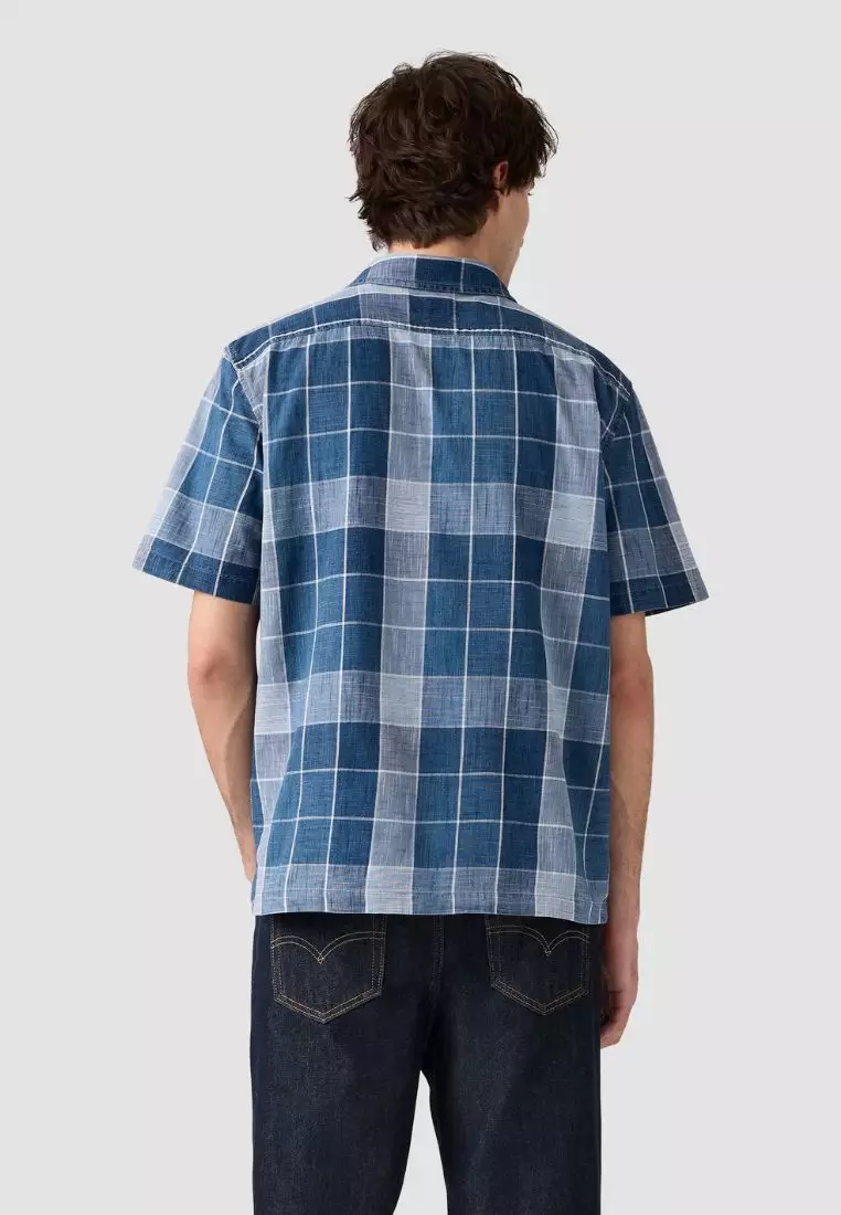 Men's Boxy Cropped Short-Sleeve Shirt 003ZC-0002