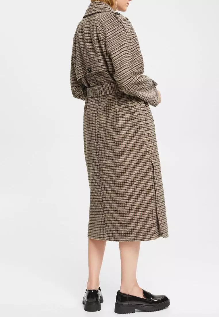 Esprit checked outlet coat