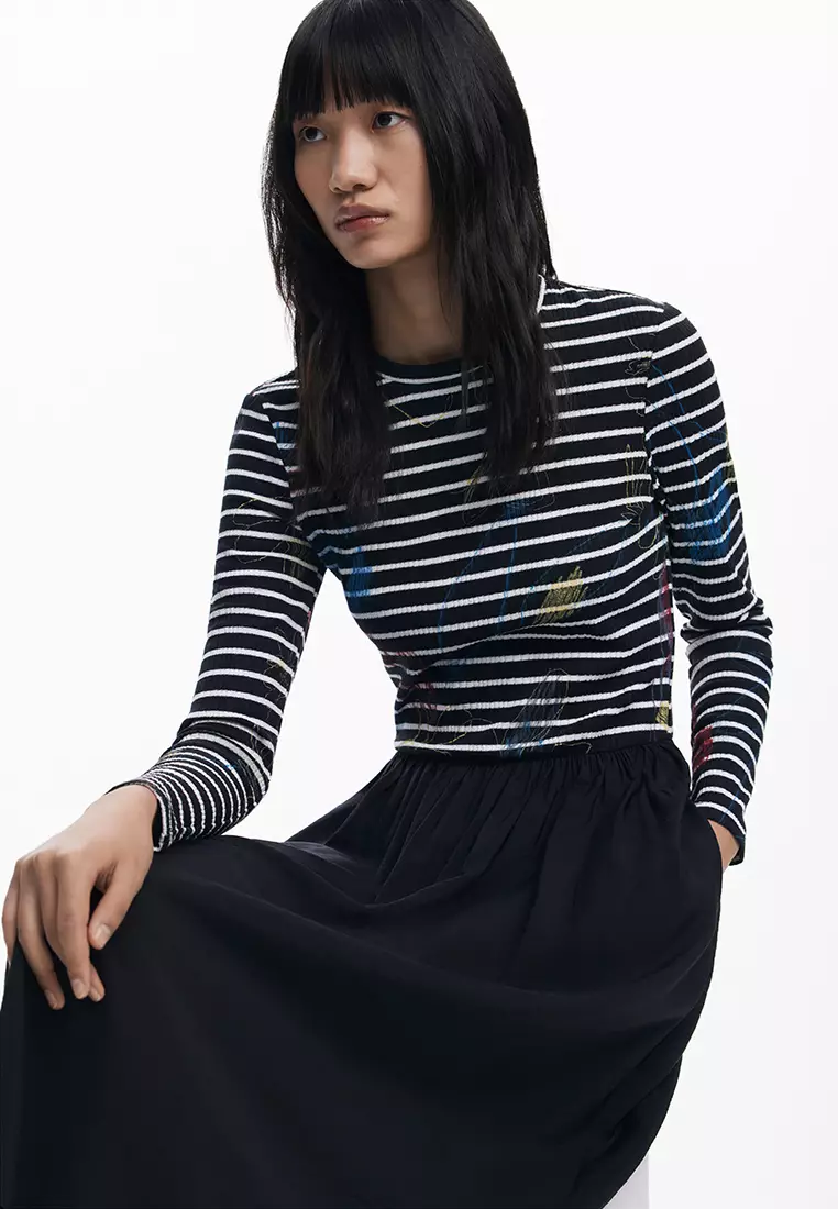 Striped combined dress