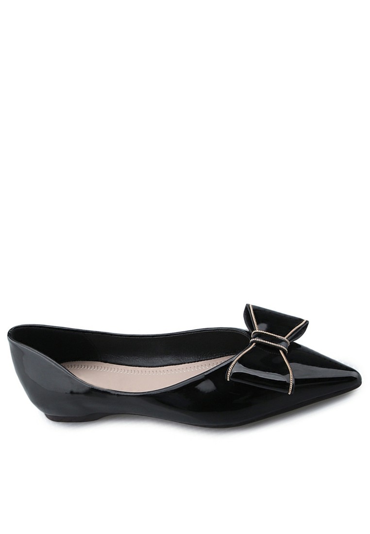 Pointed Patent Leather Flat Shoes HR1308-12