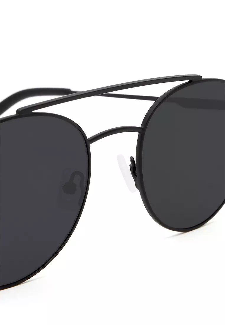 HAWKERS Black Dark HILLS Sunglasses for Men and Women, unisex. UV400 Protection. Official product designed in Spain