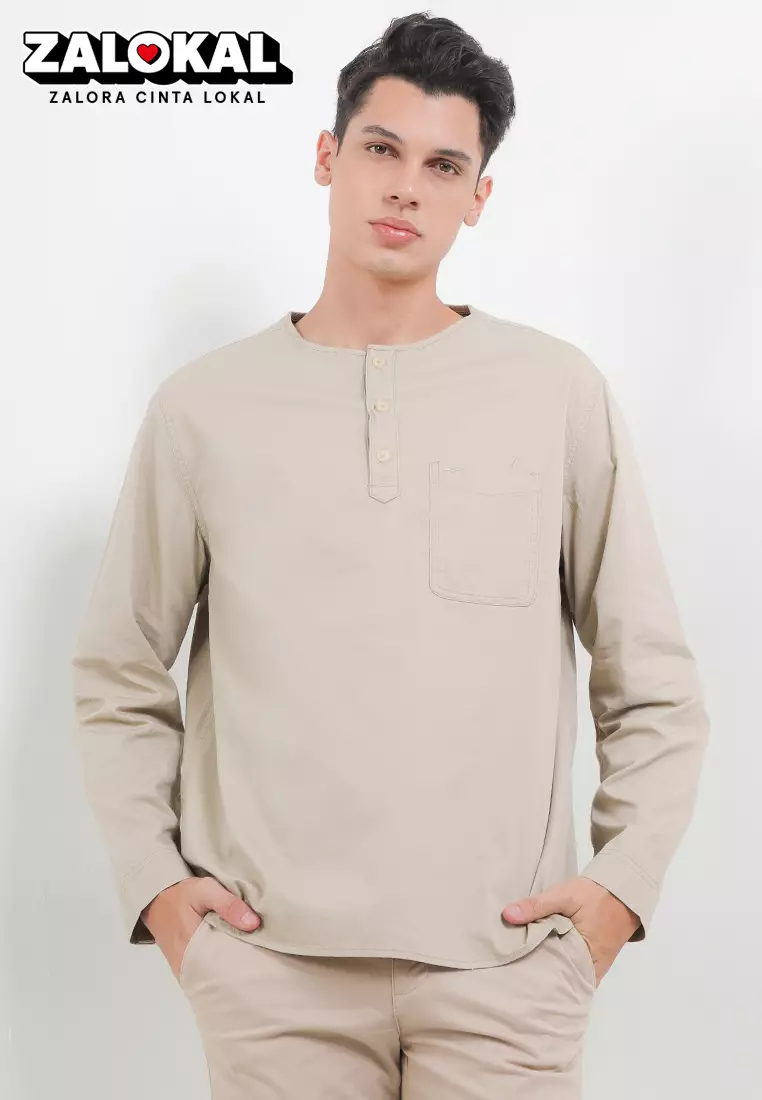 Cj Kemeja Koko Lengan Panjang