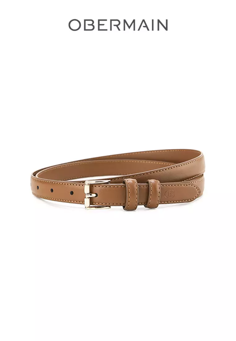 Ladies Belt 20MM Pin Buckle Leather Dark Green