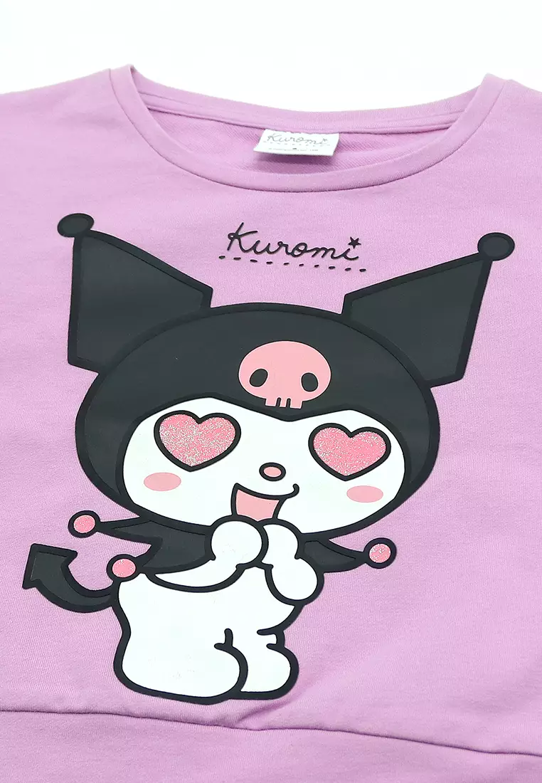 Girls Licensed Graphic Sweatshirt "Kuromi Heart Eyes"