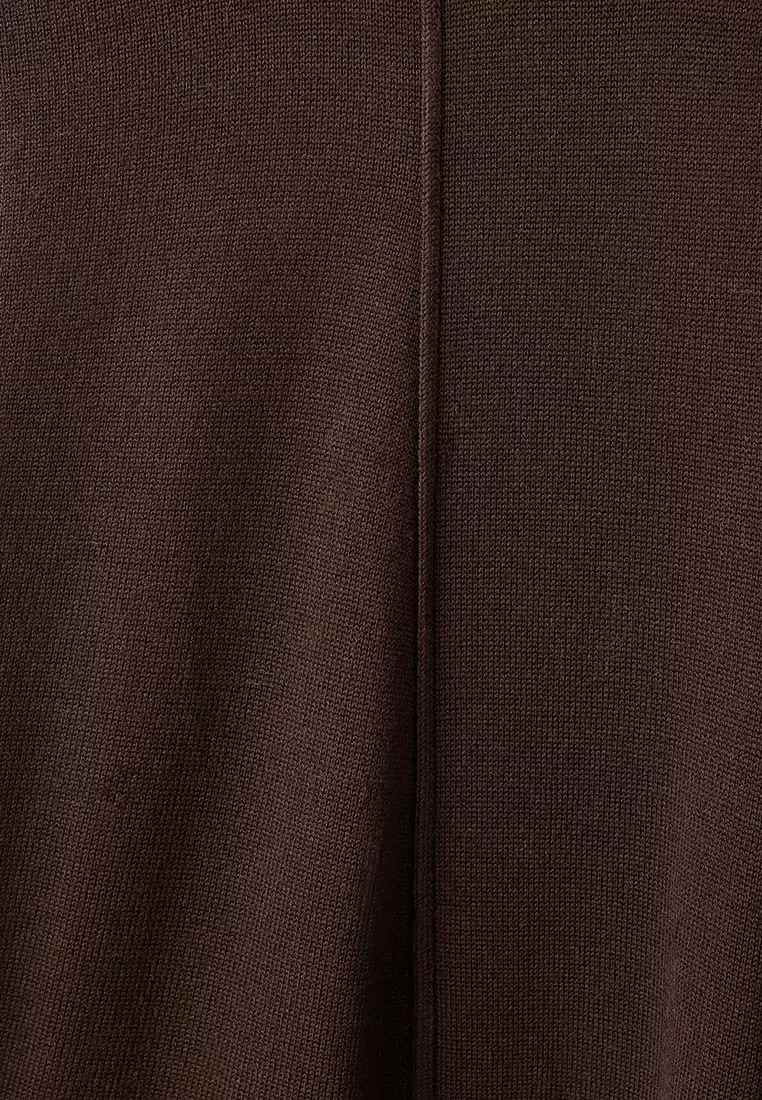 Knitted Trousers with Stitching Detail