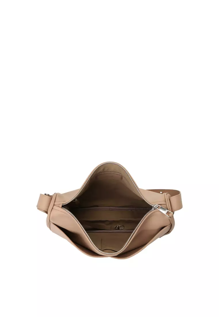 Slip Pockets Shoulder Bag - Toffee