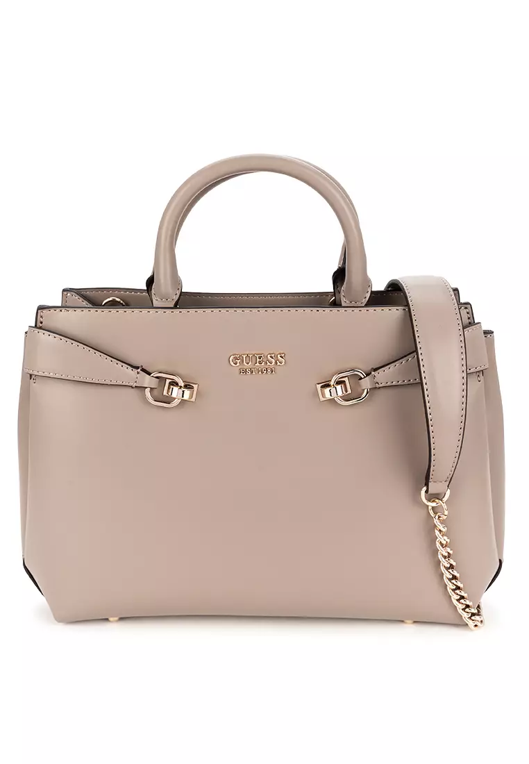 GUESS Lorelei Borsa Satchel Donna In Nero | Tracolla Rimovibile E Manici | Borsea In Poliuretano Con Logo