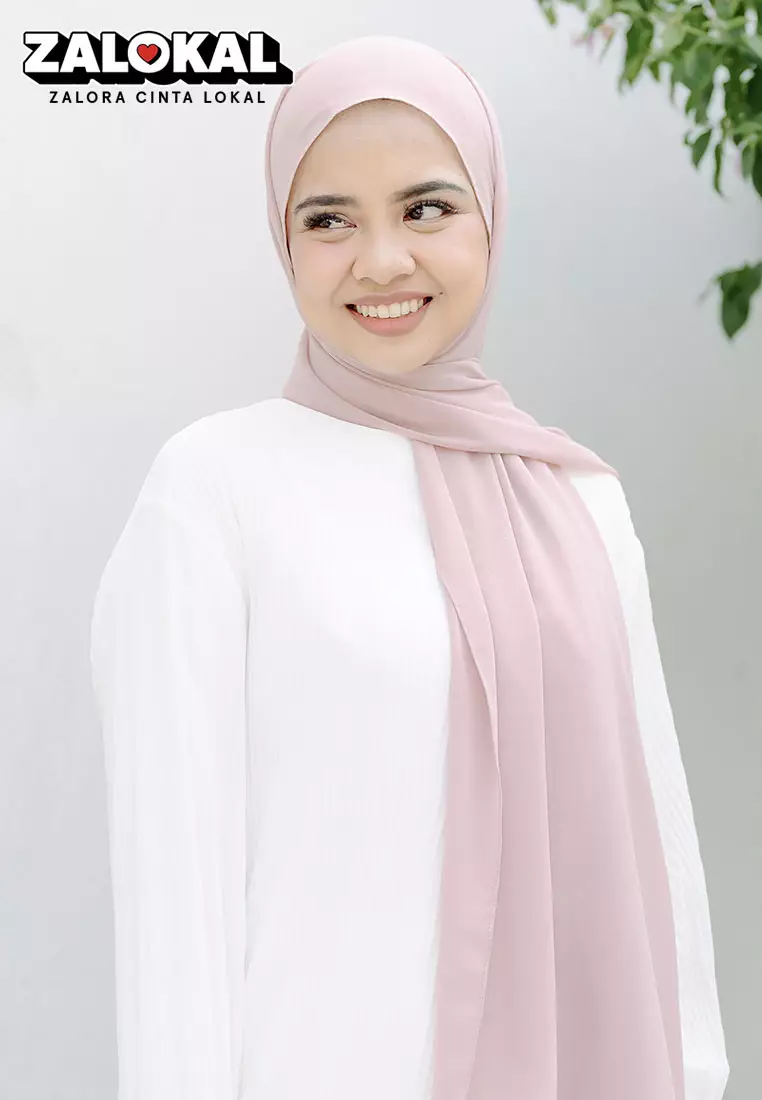 Bawal Instan Shawl Tali (Pashmina Tali Ceruty Babydoll) Peony