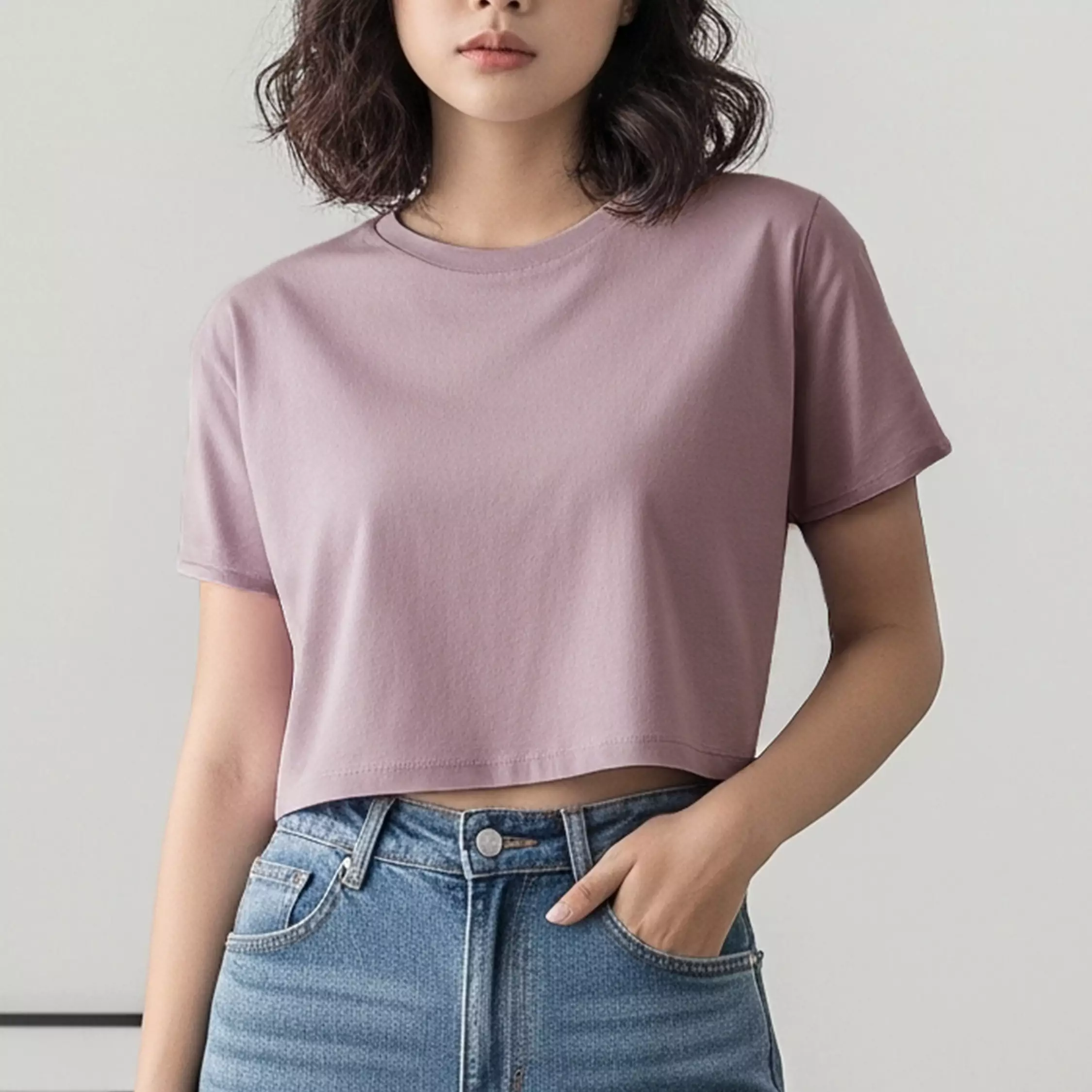 Kale VIONA WOOD ROSE / Atasan Crop Wanita / Kaos Wanita / Baju Cewek