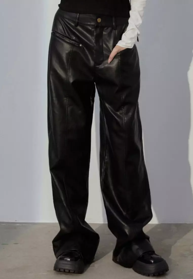 Buy X.O.X.O. Faux Leather Trousers in Black 2024 Online