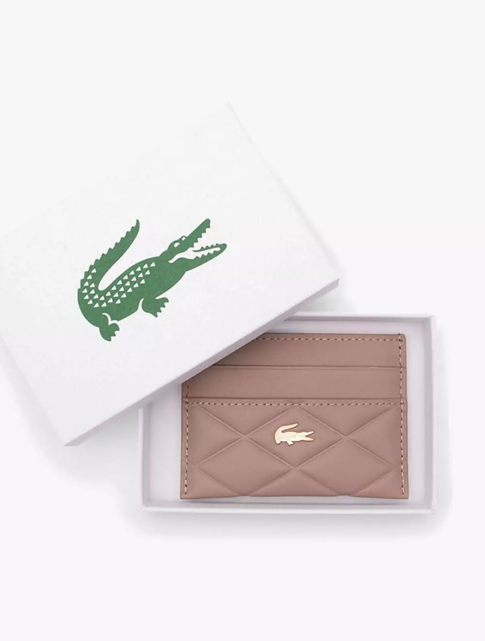 Jual Lacoste Crocodelle Leather Cardholder Beige Original 2025