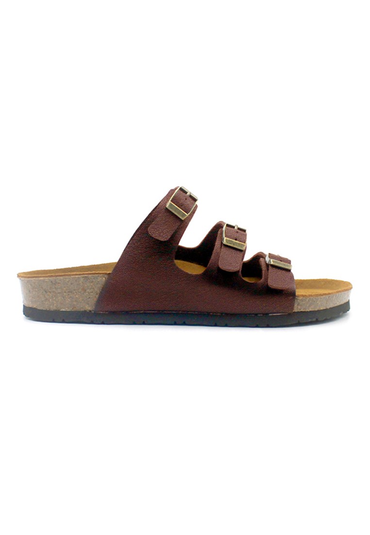 Ely - Red Leather Sandals & Flip Flops