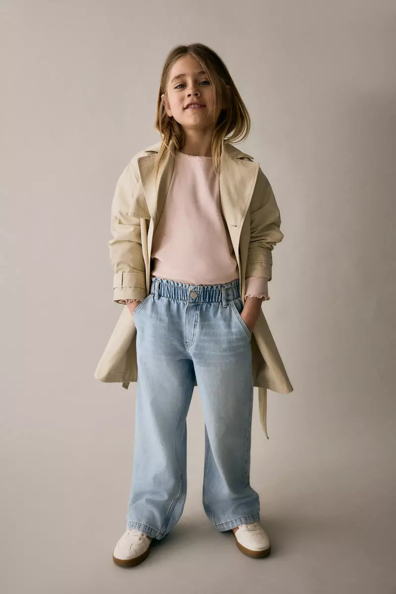 Wide Leg paper bag jeans