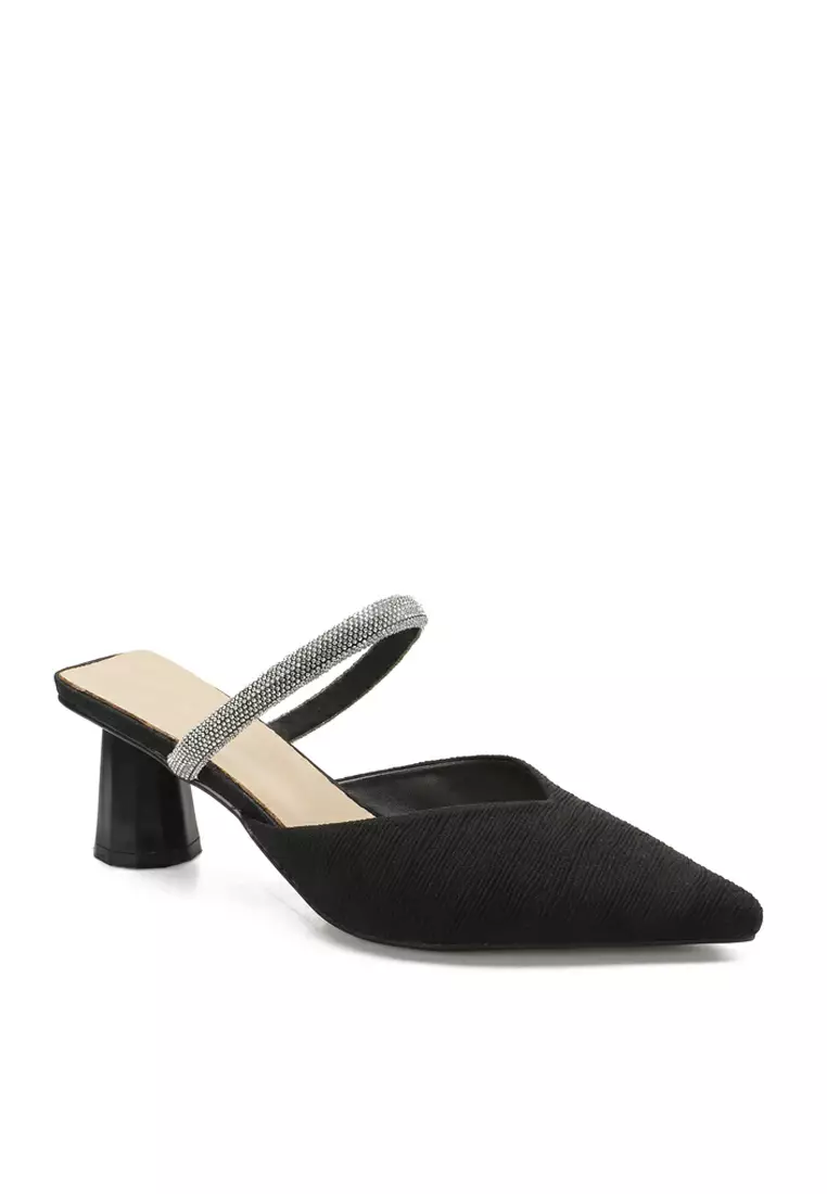 6CM Rhinestone Strap Mule Heel TE726-29